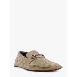 Vintage-effect GG fabric loafers