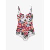 One-piece swimsuit with floral print