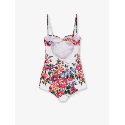 One-piece swimsuit with floral print