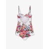 One-piece swimsuit with floral print