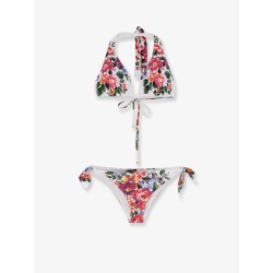 Nylon bikini with floral print