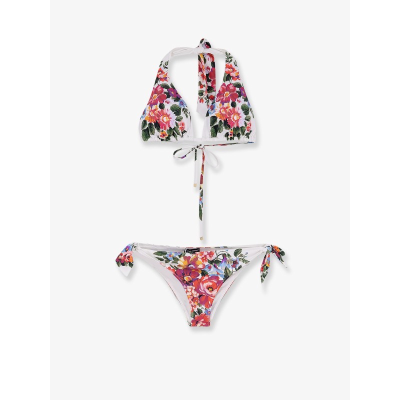 Nylon bikini with floral print