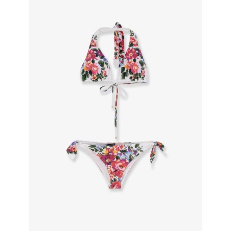 Nylon bikini with floral print