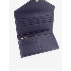 Leather and T monogram fabric wallet