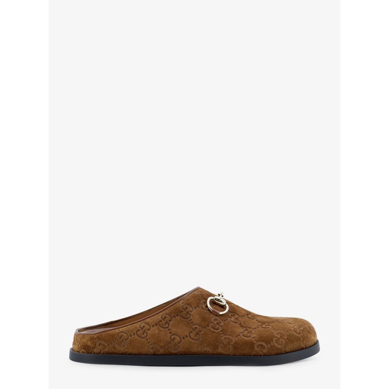 Suede sandals with all-over GG motif