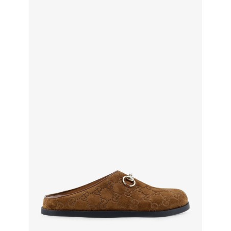 Suede sandals with all-over GG motif