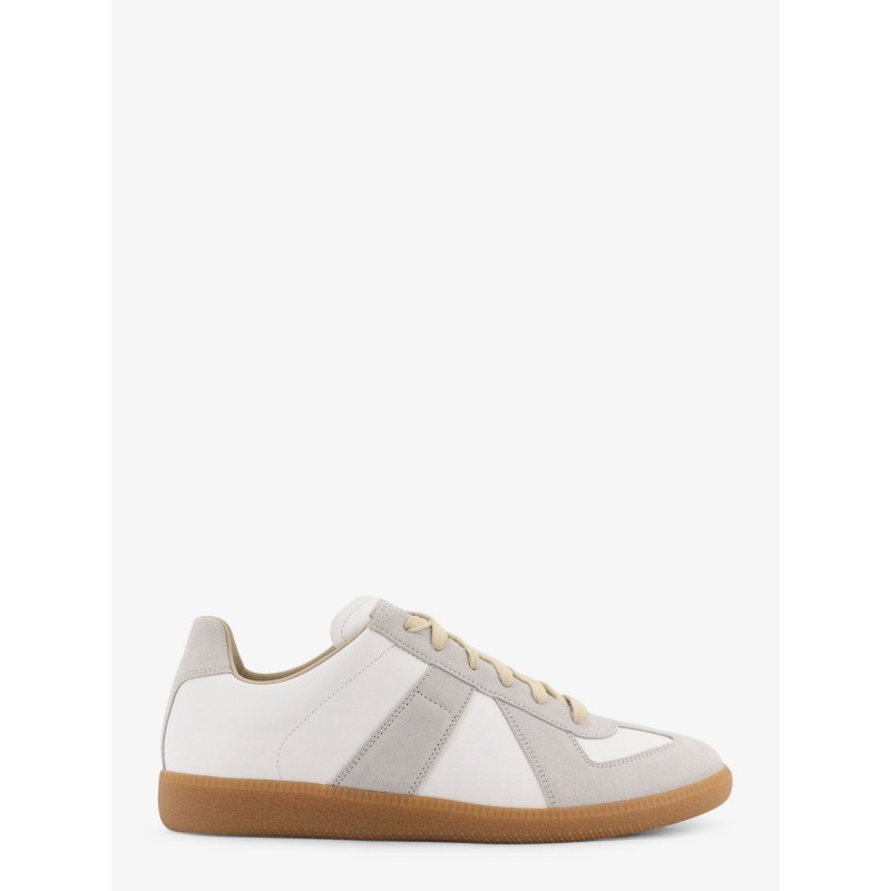 Replica leather and suede low-top sneakers