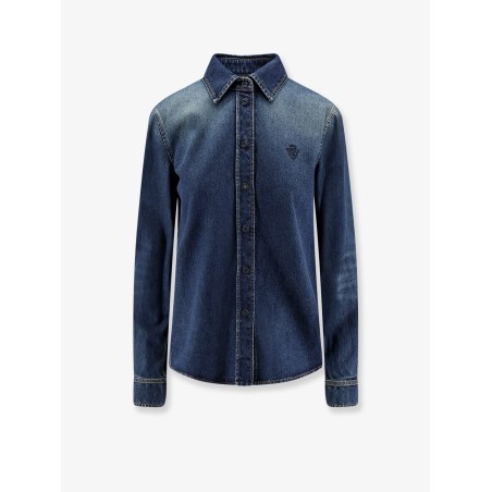 Denim shirt with embroidery