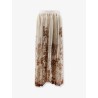 Lyocell and linen long skirt with print