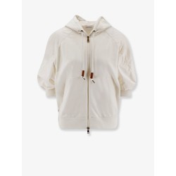 Cotton sweatshirt with nylon sleeves