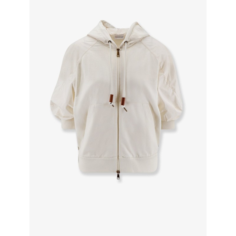 Cotton sweatshirt with nylon sleeves