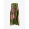Printed silk long skirt