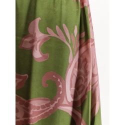 Printed silk long skirt