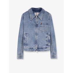 Denim jacket with iconic logo on the front