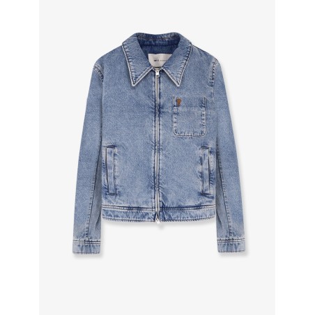 Denim jacket with iconic logo on the front