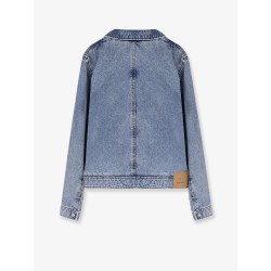 Denim jacket with iconic logo on the front