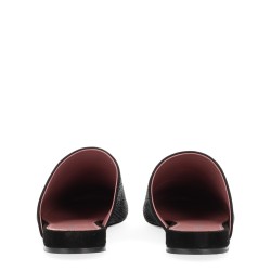 LEATHER SLIPPER WITH RHINESTONES