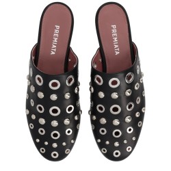 LEATHER SLIPPER WITH STUDS