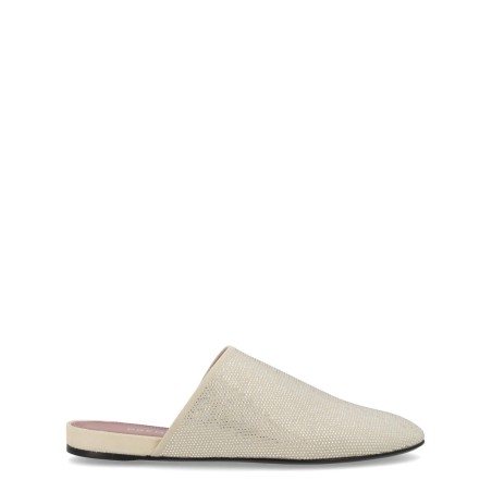 LEATHER SLIPPER WITH RHINESTONES