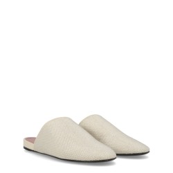 LEATHER SLIPPER WITH RHINESTONES