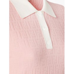 Cotton and silk blend short dress with all-over FF motif