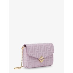 Wallet On Chain FF Diamonds leather shoulder bag with FF embossed logo