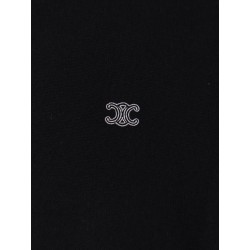 Cashmere and silk polo with front logo embroidery