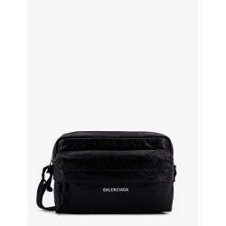 Leather crossbody bag with logo on the front