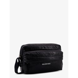 Leather crossbody bag with logo on the front