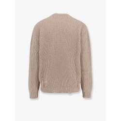 Wool blend sweater with distressed effect