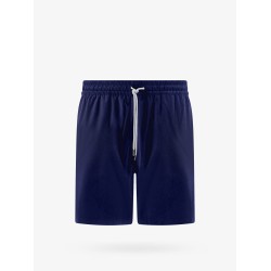 Recycled nylon swim trunks with embroidered logo on the front