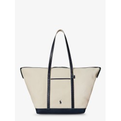 Canvas travel bag with leather profiles