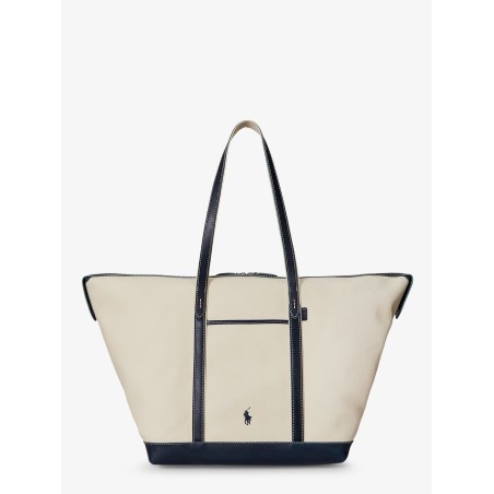 Canvas travel bag with leather profiles