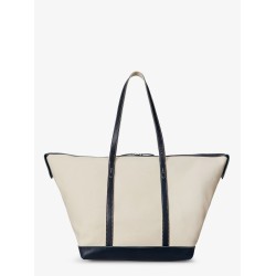 Canvas travel bag with leather profiles