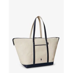 Canvas travel bag with leather profiles