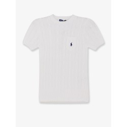 Cotton sweater with contrasting embroidered logo