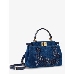 Peekaboo Mini Denim crossbody bag with Night Butterfly Embroidery