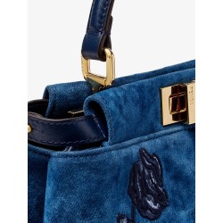 Peekaboo Mini Denim crossbody bag with Night Butterfly Embroidery