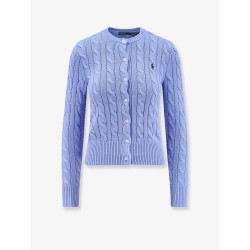 Cotton cardigan with contrasting logo