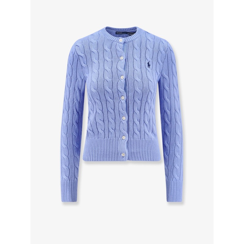 Cotton cardigan with contrasting logo