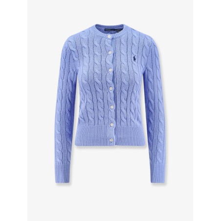 Cotton cardigan with contrasting logo