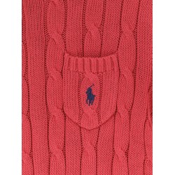 Cotton sweater with contrasting embroidered logo