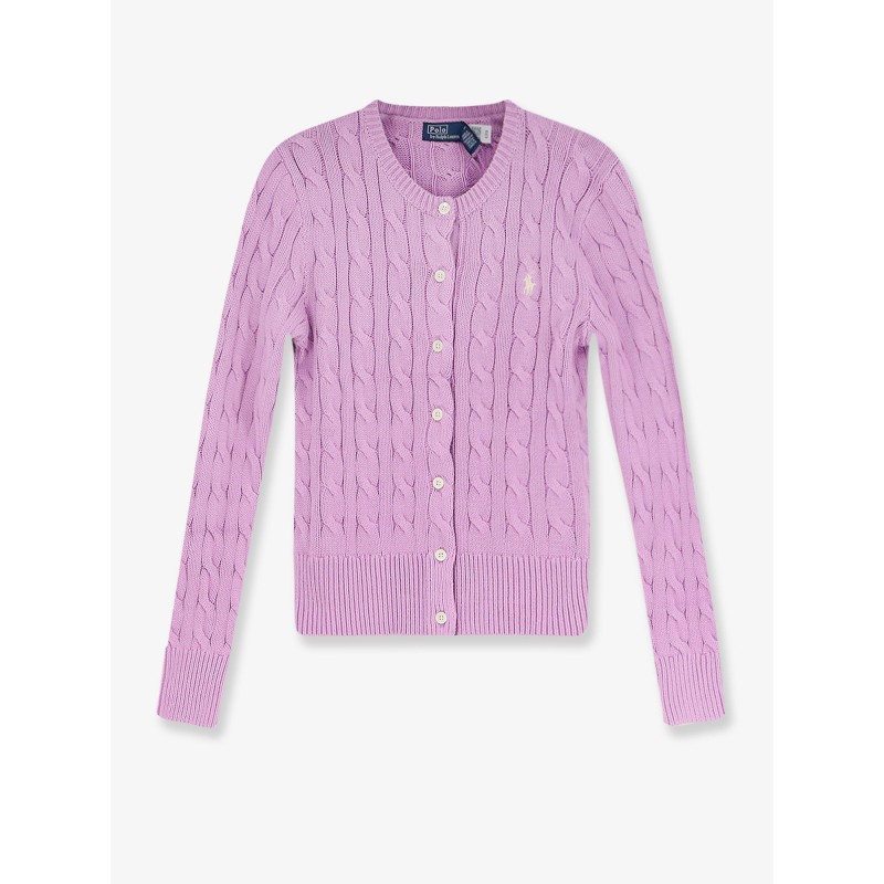 Cotton cardigan with contrasting logo