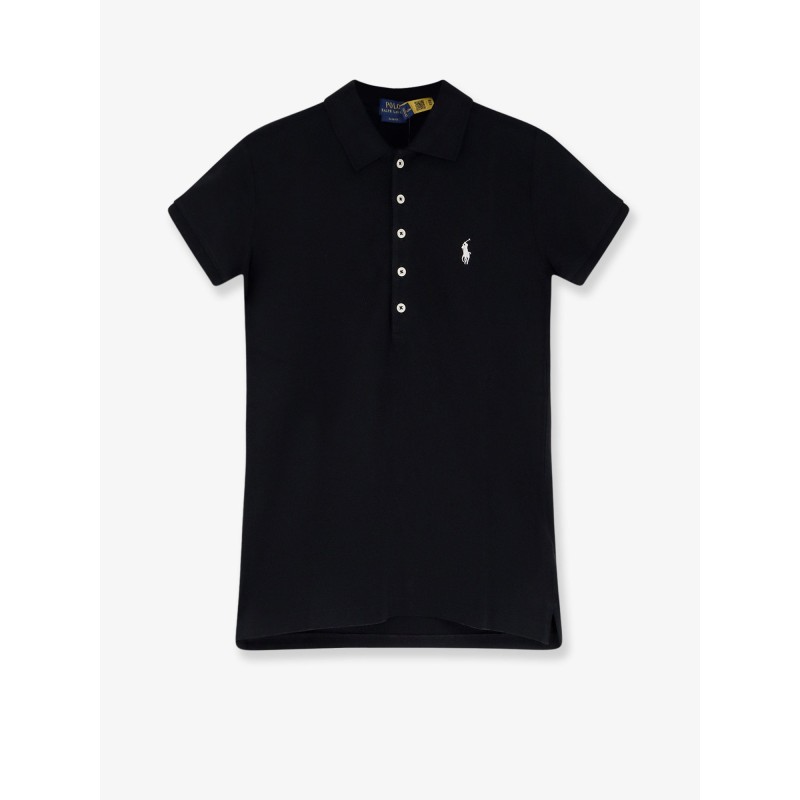 Cotton blend polo shirt with embroidered logo