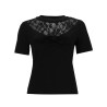 T-SHIRT WITH BOW AND LACE INSERTS