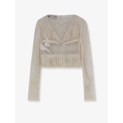 Crochet top with all-over beads