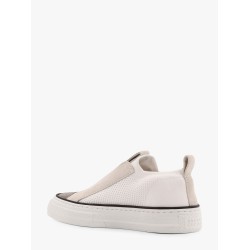 Fabric sneakers with suede inserts