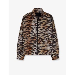 Technical fabric jacket with animal print