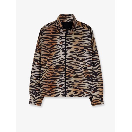 Technical fabric jacket with animal print
