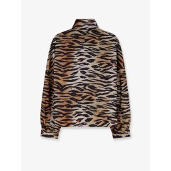 Technical fabric jacket with animal print